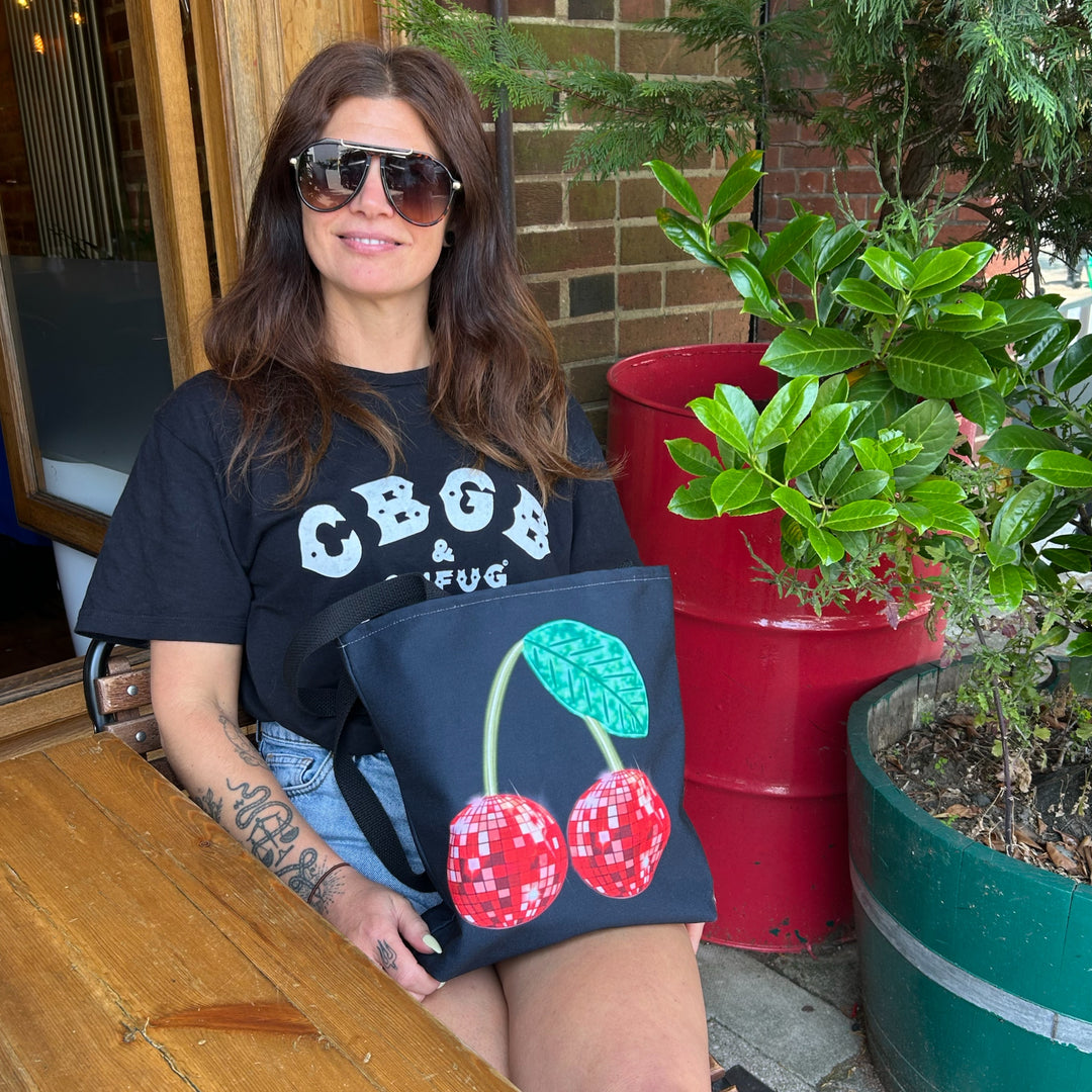 Red Cherry Disco Tote Bags