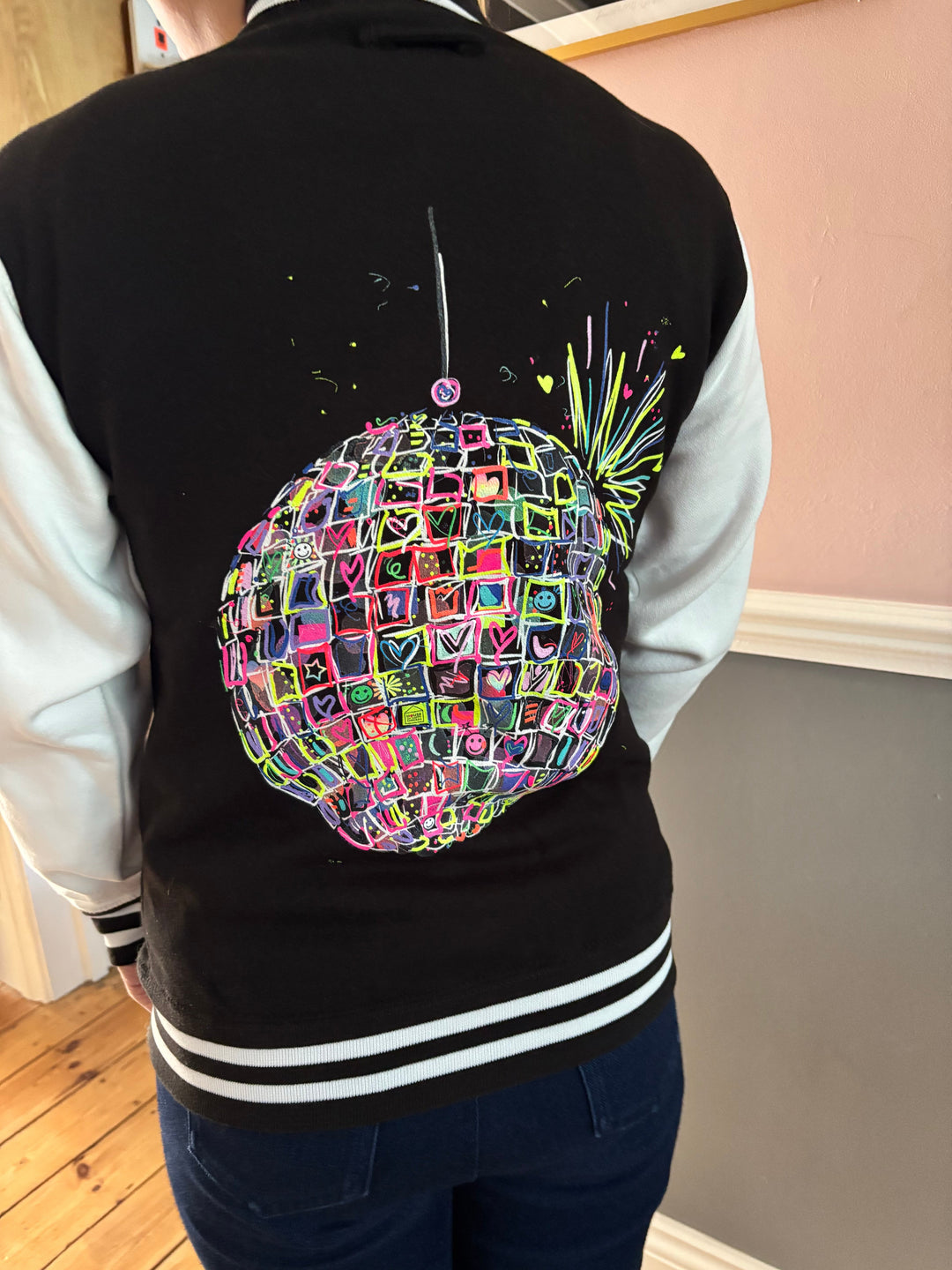 Adults Neon Disco Ball Bomber Jacket