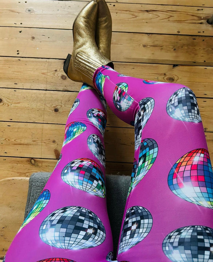Pink Disco Ball Leggings House of Happy Threads