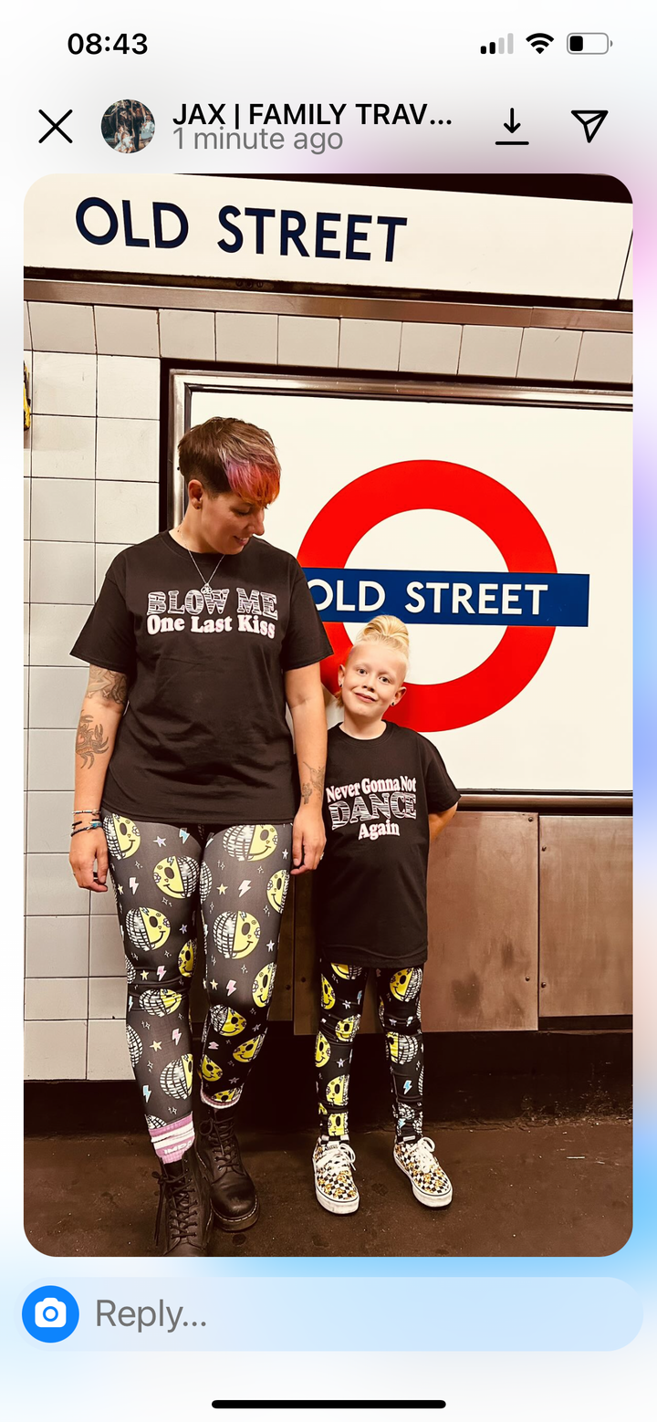 UV Glow Black Smiley Disco Adult Leggings House of Happy Threads