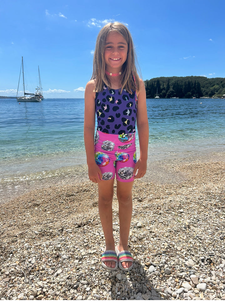 Pink Disco Ball Kids Shorts House of Happy Threads