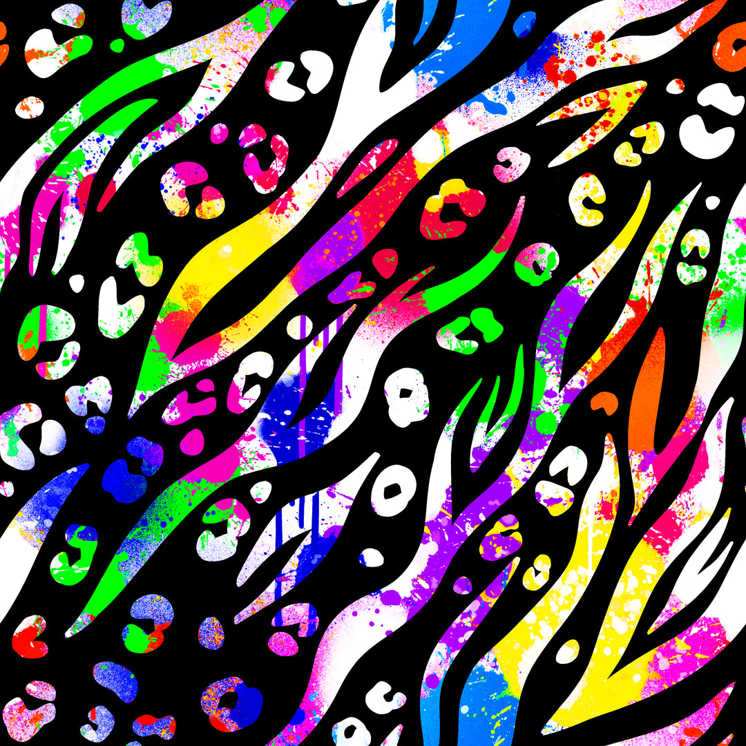 Zebra Neon (Black) Cycling Shorts House of Happy Threads