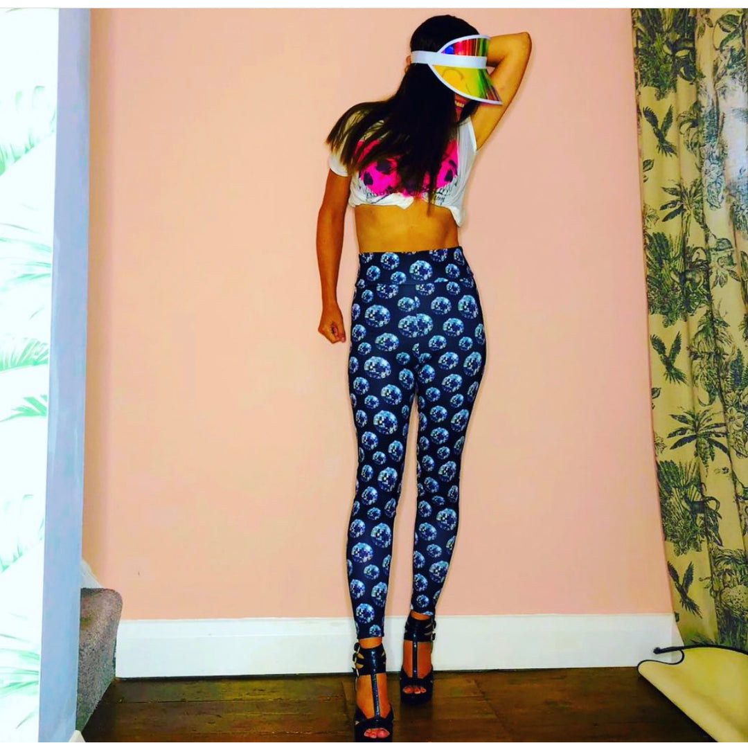 Best-Seller! Black Disco Ball Adult Leggings (Low Stock) House of Happy Threads