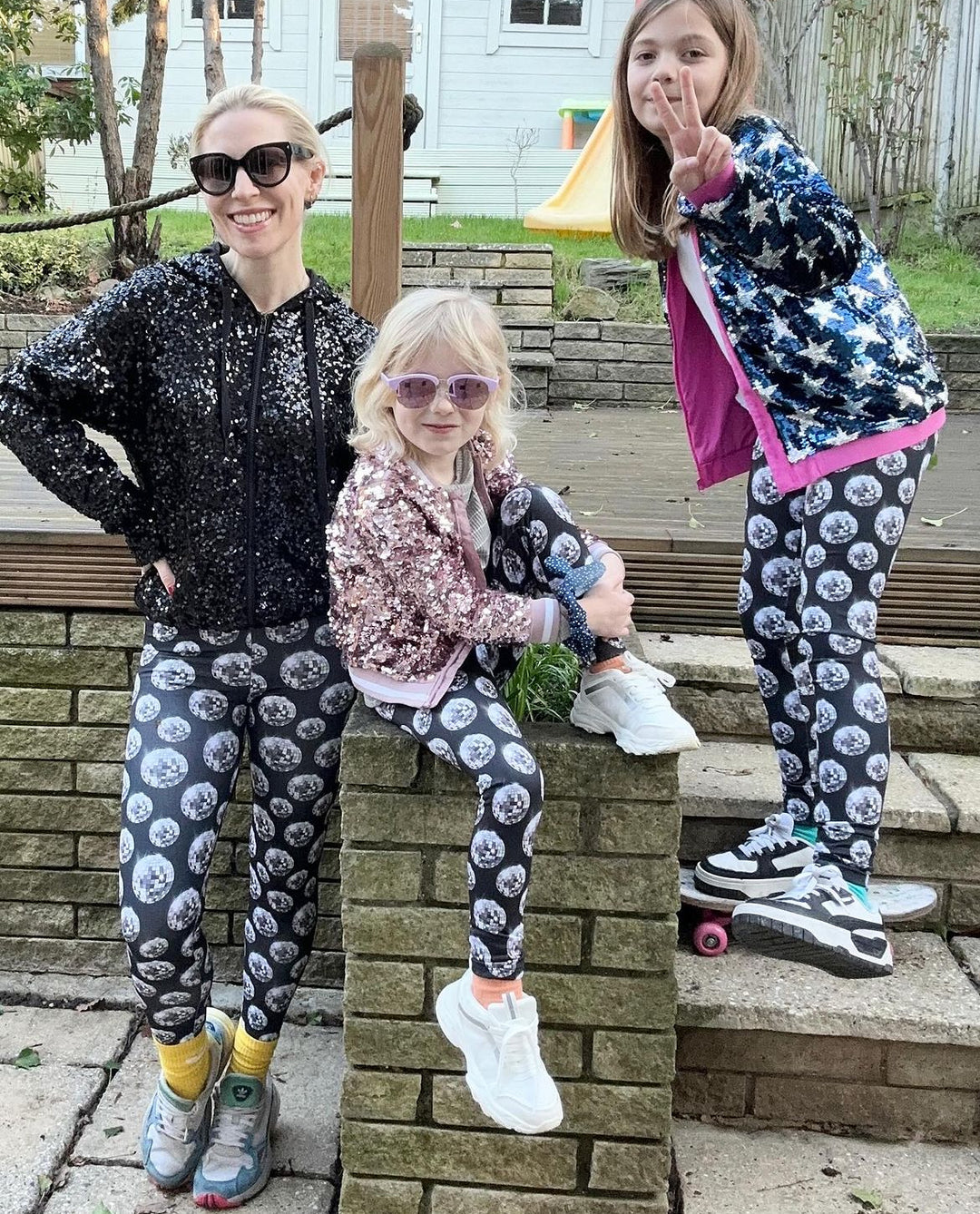 Best-Seller! Black Disco Ball Adult Leggings (Low Stock) House of Happy Threads