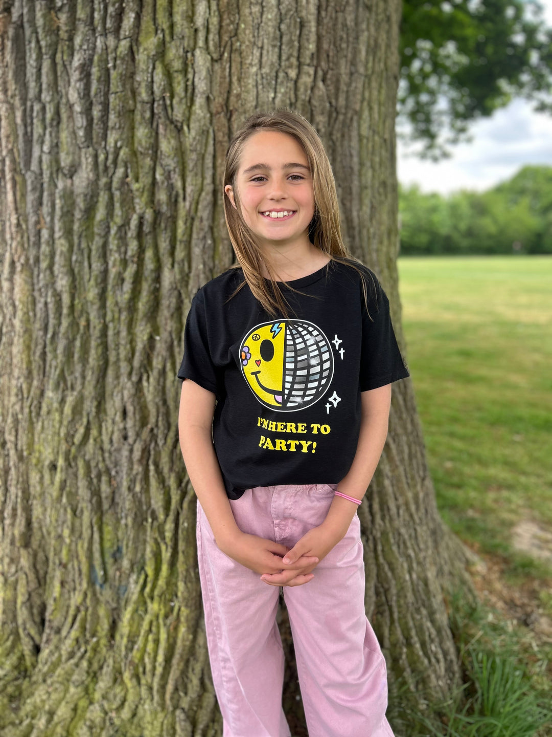 Smiley Disco T-Shirt (BLACK) House of Happy Threads