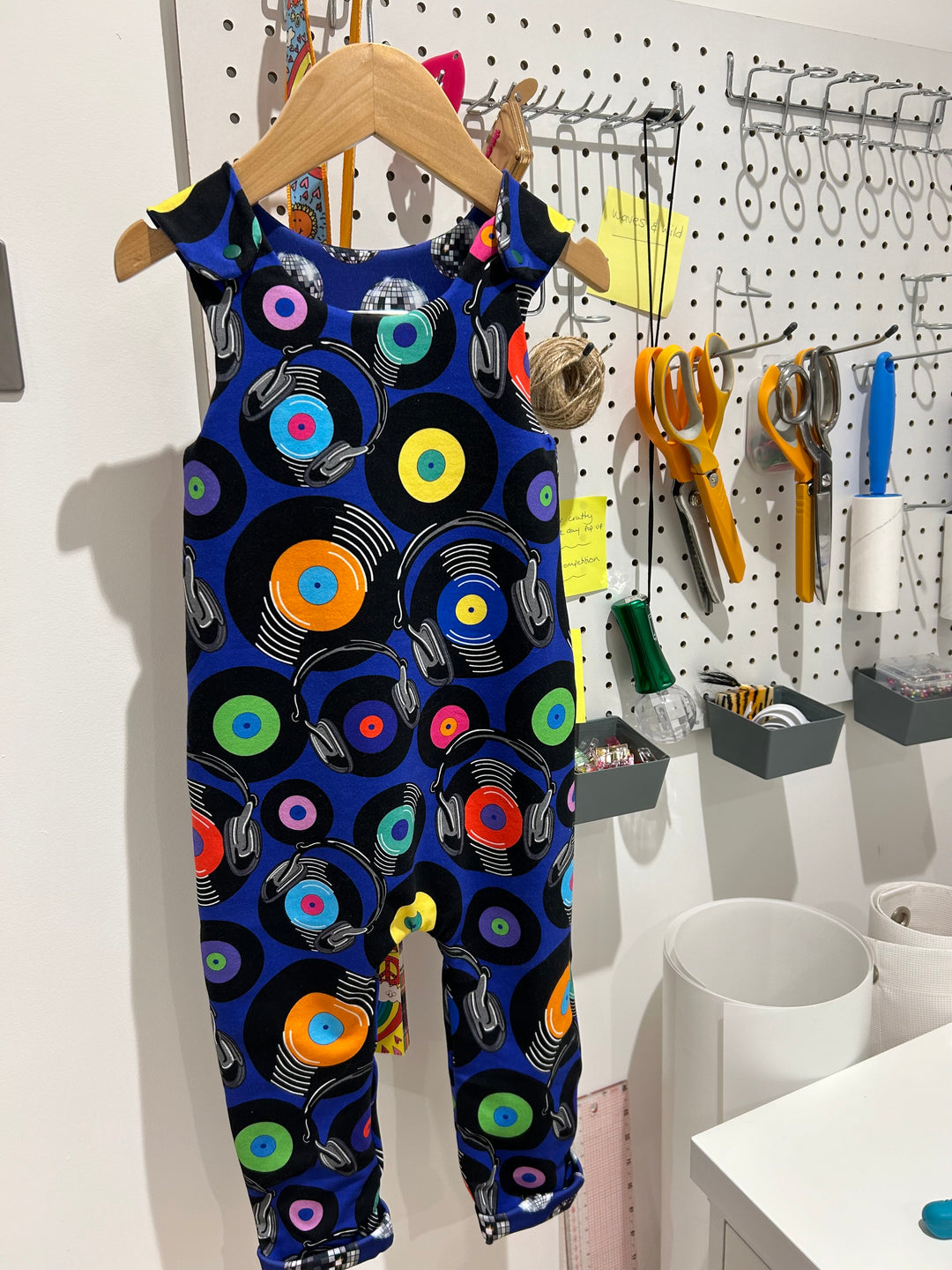 Blue Vinyl Long Legged Reversible Romper House of Happy Threads