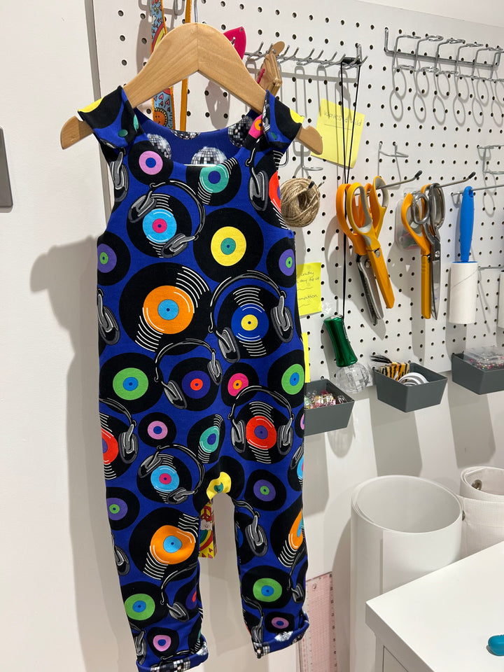Blue Vinyl Long Legged Reversible Romper House of Happy Threads