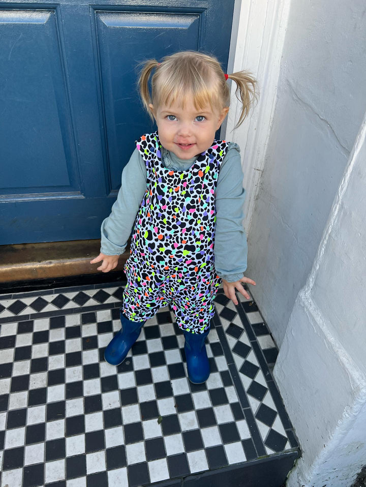 UV Glow Animal Print Short Legged Reversible Romper House of Happy Threads