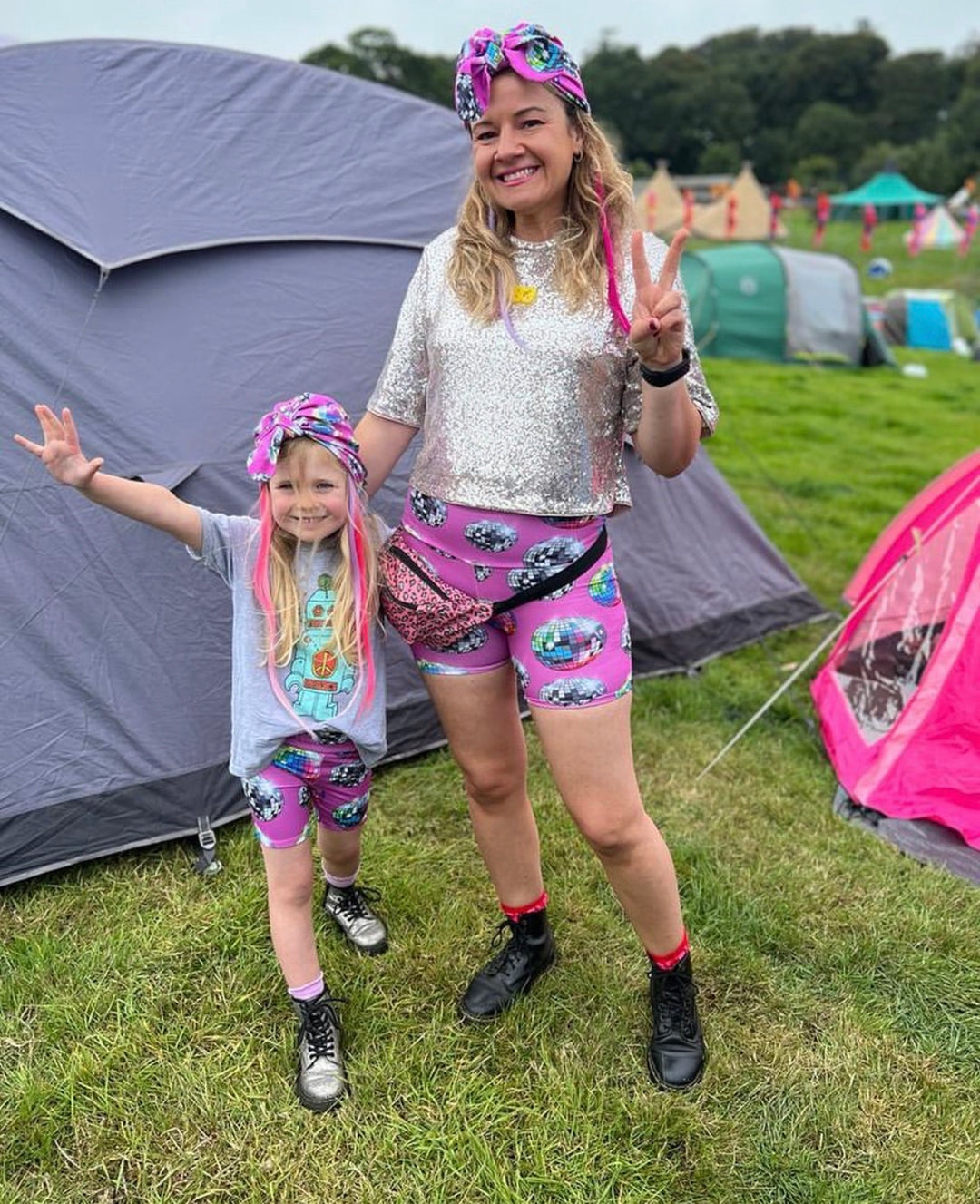 Pink Disco Ball Cycling Shorts House of Happy Threads