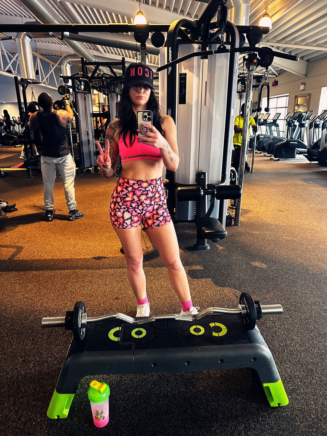 Pink Leopard Print Hearts Cycling Shorts House of Happy Threads