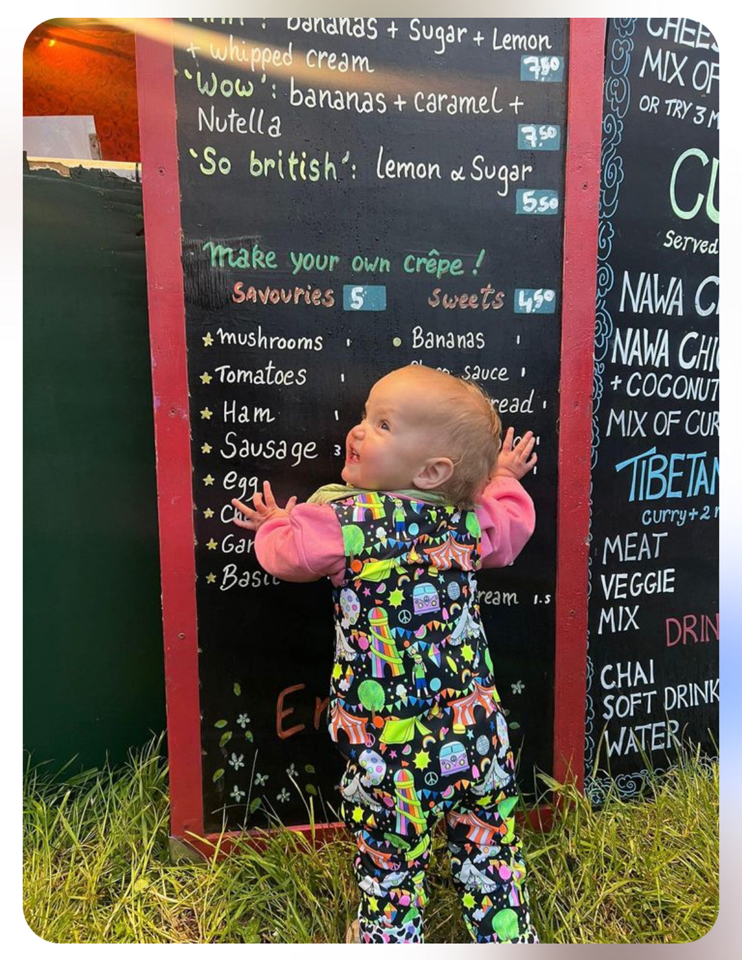 UV Glow Black Festival Long Legged Reversible Romper House of Happy Threads