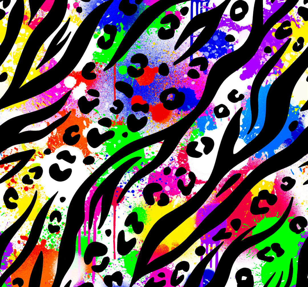 Zebra Neon (White) Crop Top Co Ord House of Happy Threads