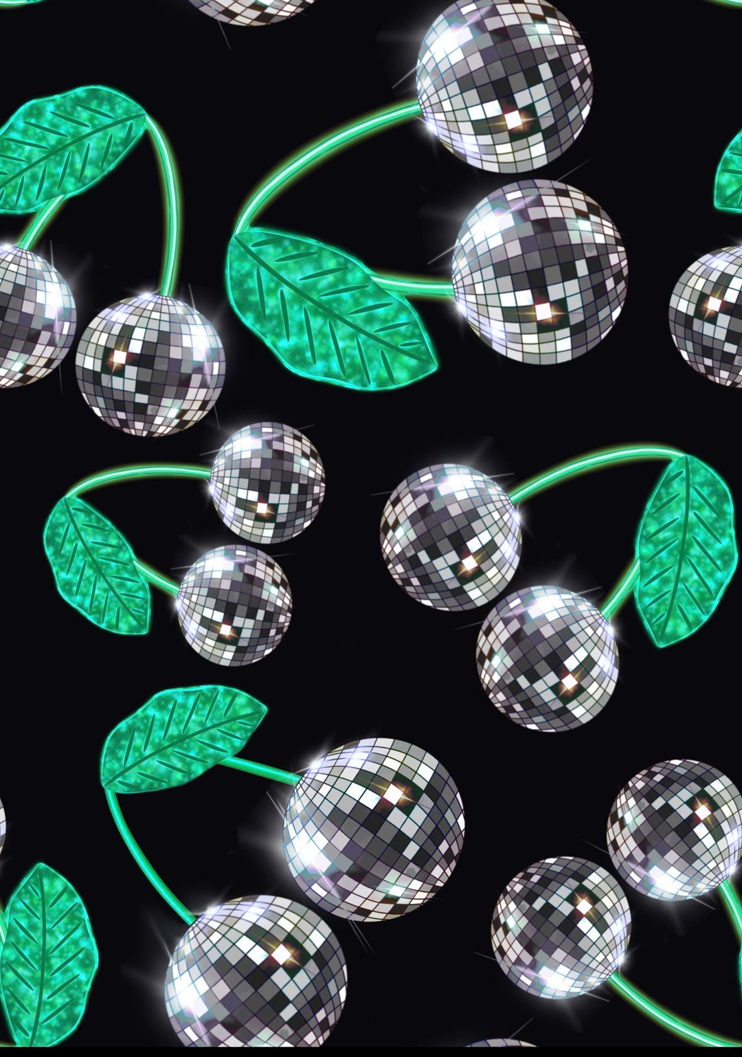 Silver Cherries Disco Ball Long Legged Reversible Romper House of Happy Threads