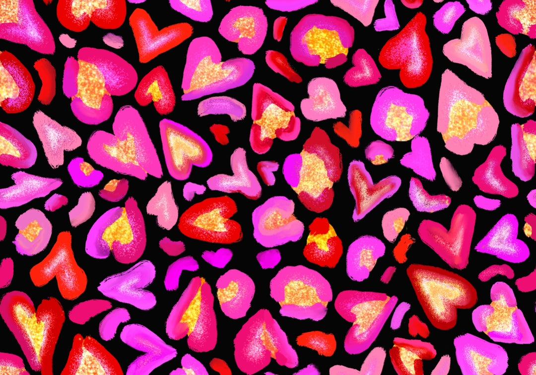 Pink Leopard Heart Print Adult Shorties House of Happy Threads