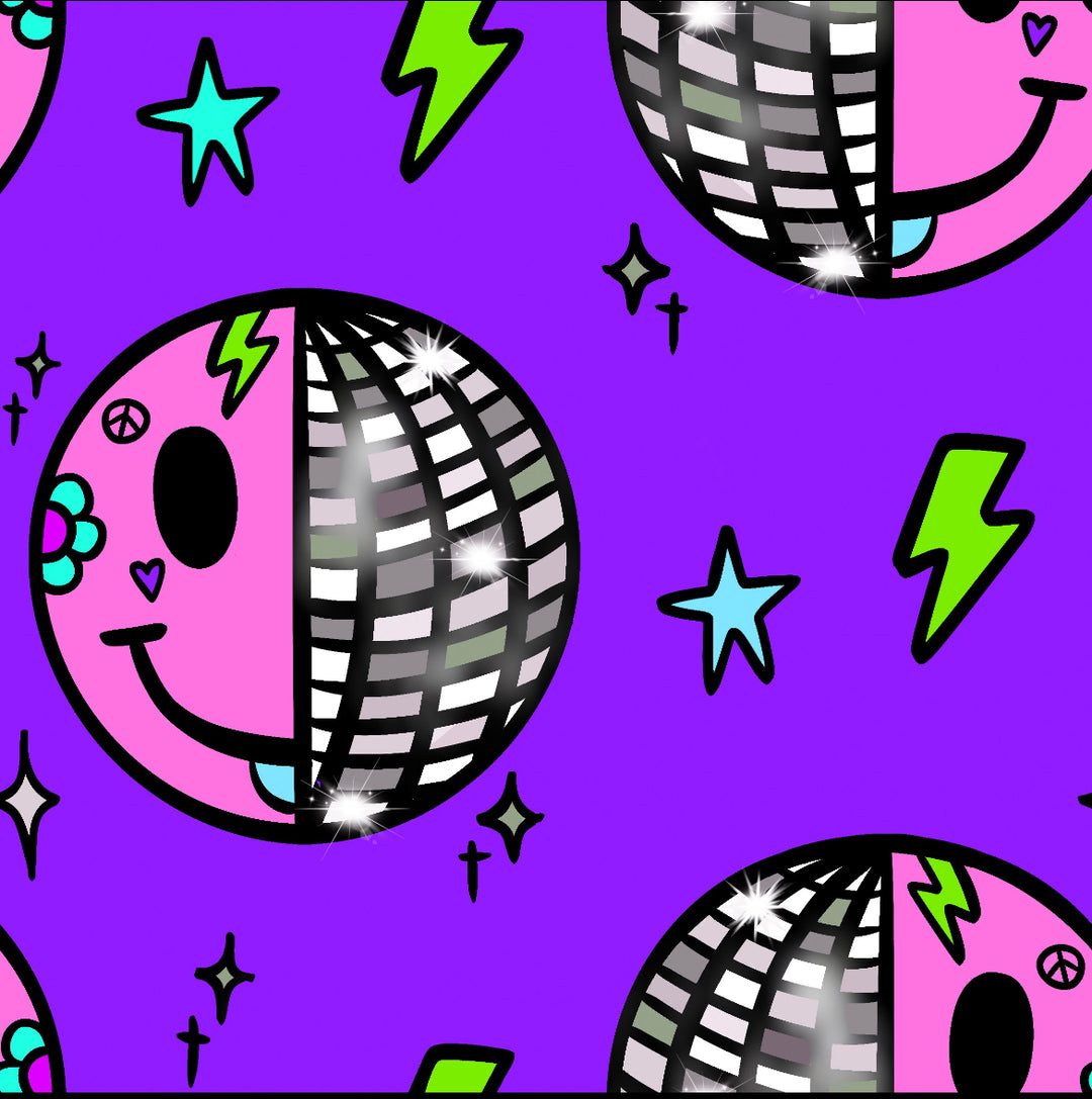 UV Glow Purple Smiley Disco Tank Top (Regular) House of Happy Threads