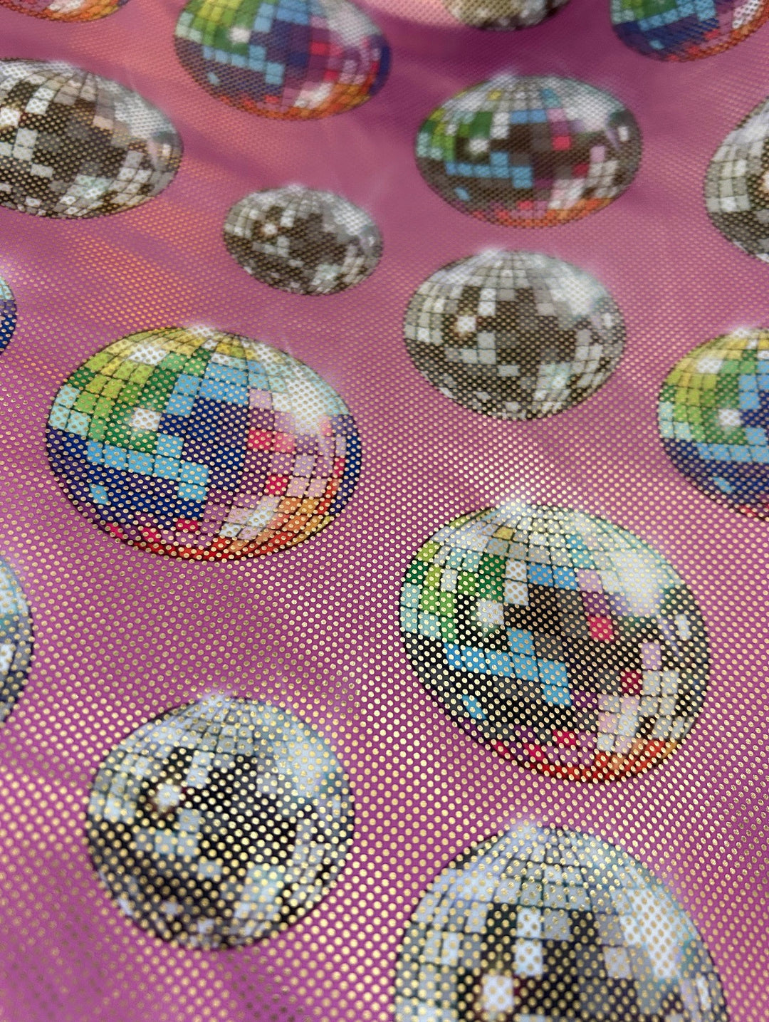 Pink Disco Ball (Holographic)Long Legged Reversible Romper House of Happy Threads