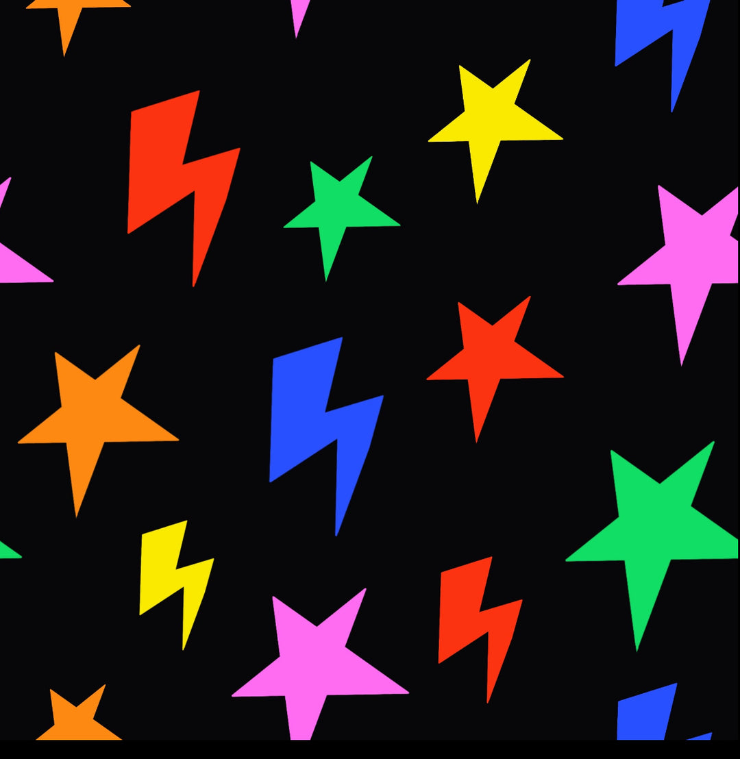 Black Stars & Lightning Ball Tank Top (Crop) House of Happy Threads