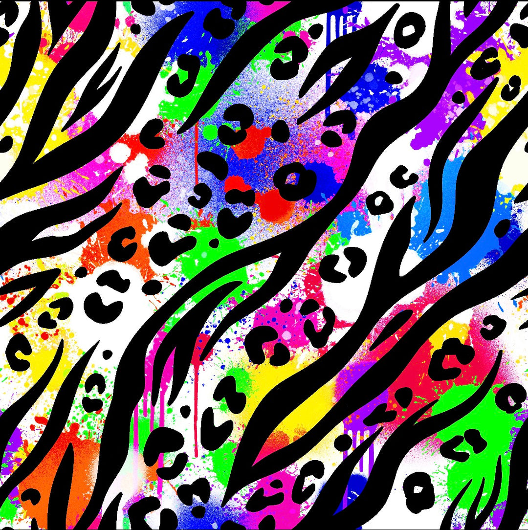 Zebra Neon (White) Adult Shorties House of Happy Threads