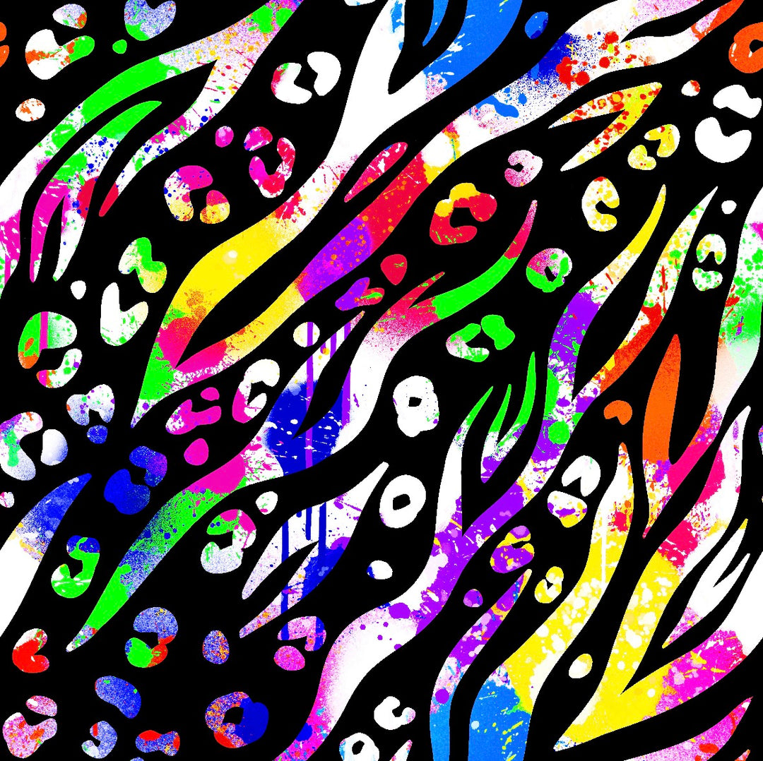 Zebra Neon (Black) Adult Shorties House of Happy Threads