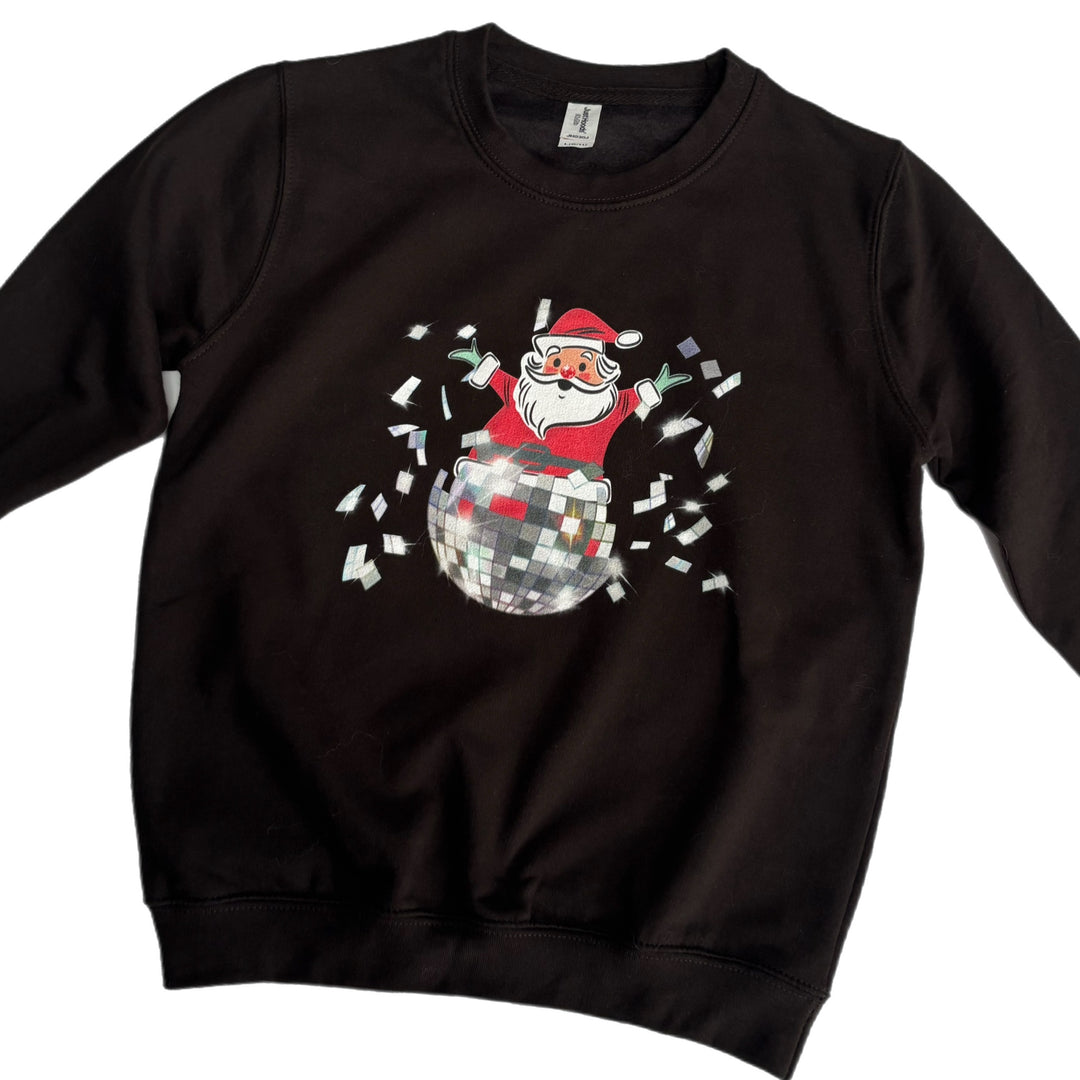 Exploding Disco Ball and Santa Sweatshirt (Adults) Adult Clothes House of Happy Threads