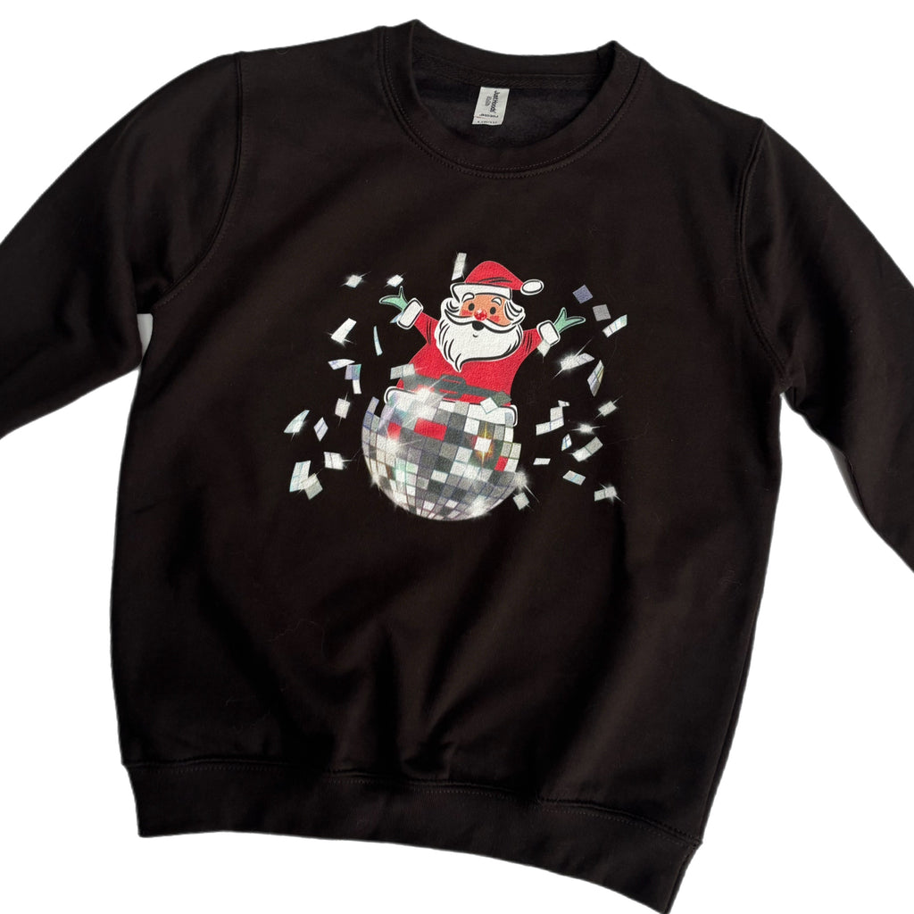 Exploding Disco Ball and Santa Sweatshirt (Adults) Adult Clothes House of Happy Threads