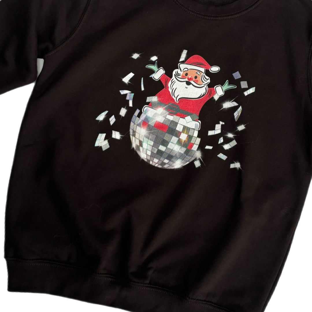 Exploding Disco Ball and Santa Sweatshirt (Adults) Adult Clothes House of Happy Threads
