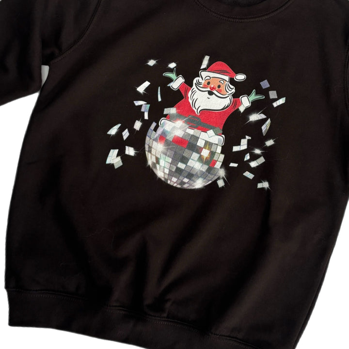 Exploding Disco Ball and Santa Sweatshirt (Adults) Adult Clothes House of Happy Threads