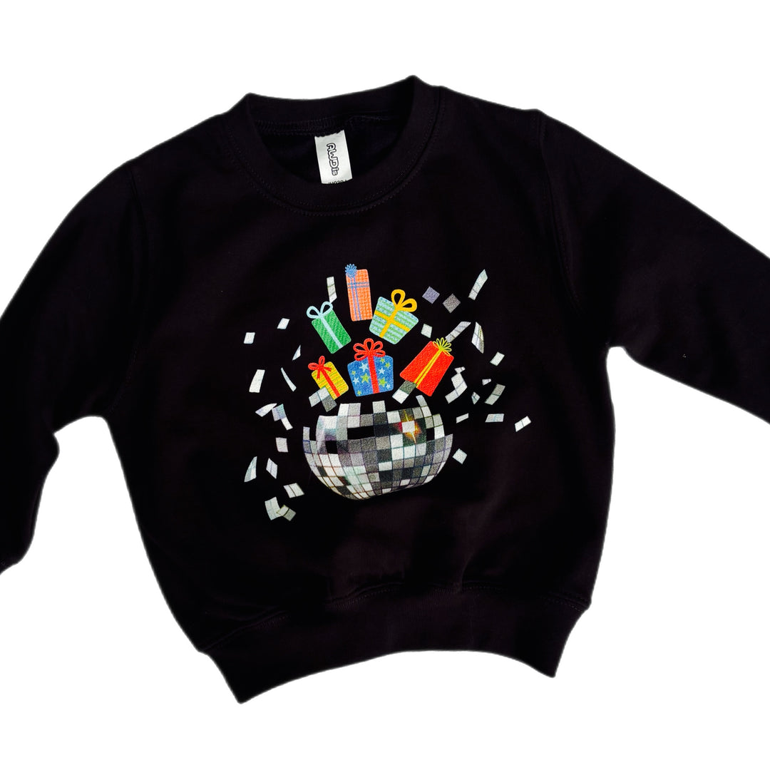 Exploding Disco Ball and Presents Sweatshirt (Kids) Kids clothes House of Happy Threads