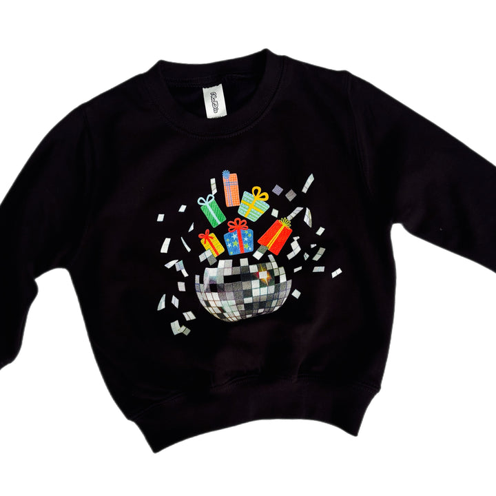 Exploding Disco Ball and Presents Sweatshirt (Kids) Kids clothes House of Happy Threads