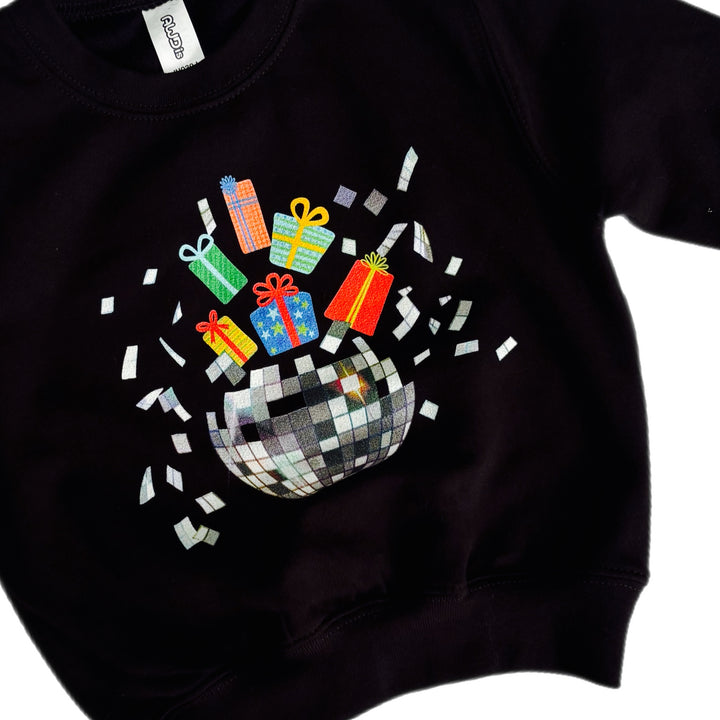 Exploding Disco Ball and Presents Sweatshirt (Kids) Kids clothes House of Happy Threads