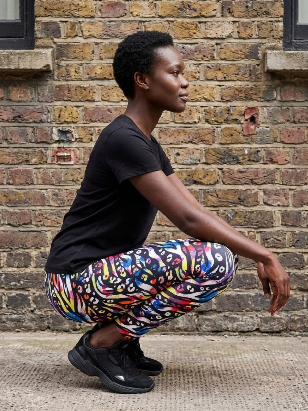 Zebra Stripe (Black) Adult Leggings House of Happy Threads