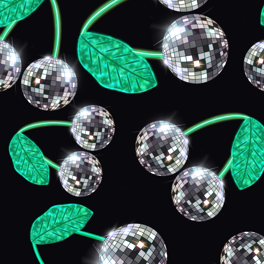 Silver Disco Cherries Cycling Shorts House of Happy Threads