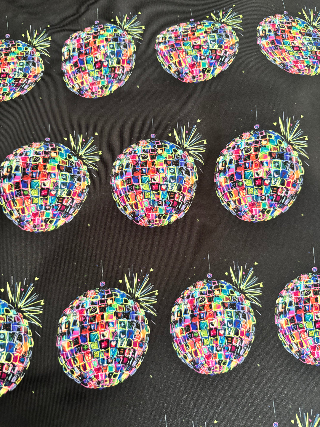 New! Neon Disco Balls Short Legged Reversible Romper House of Happy Threads