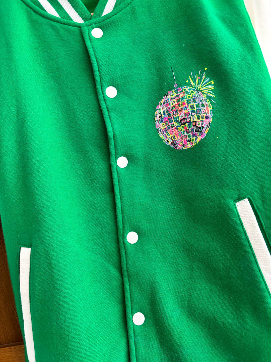 Adults Neon Disco Ball Jacket (Green) House of Happy Threads