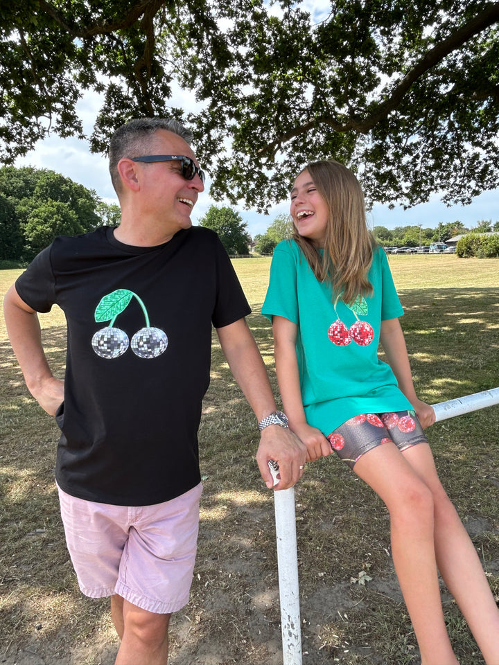 Silver Disco Cherry T-shirt (unisex) House of Happy Threads