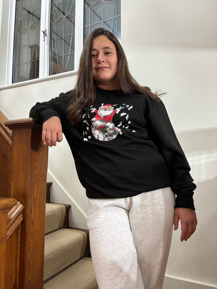 Exploding Disco Ball and Santa (Kids) Kids clothes House of Happy Threads