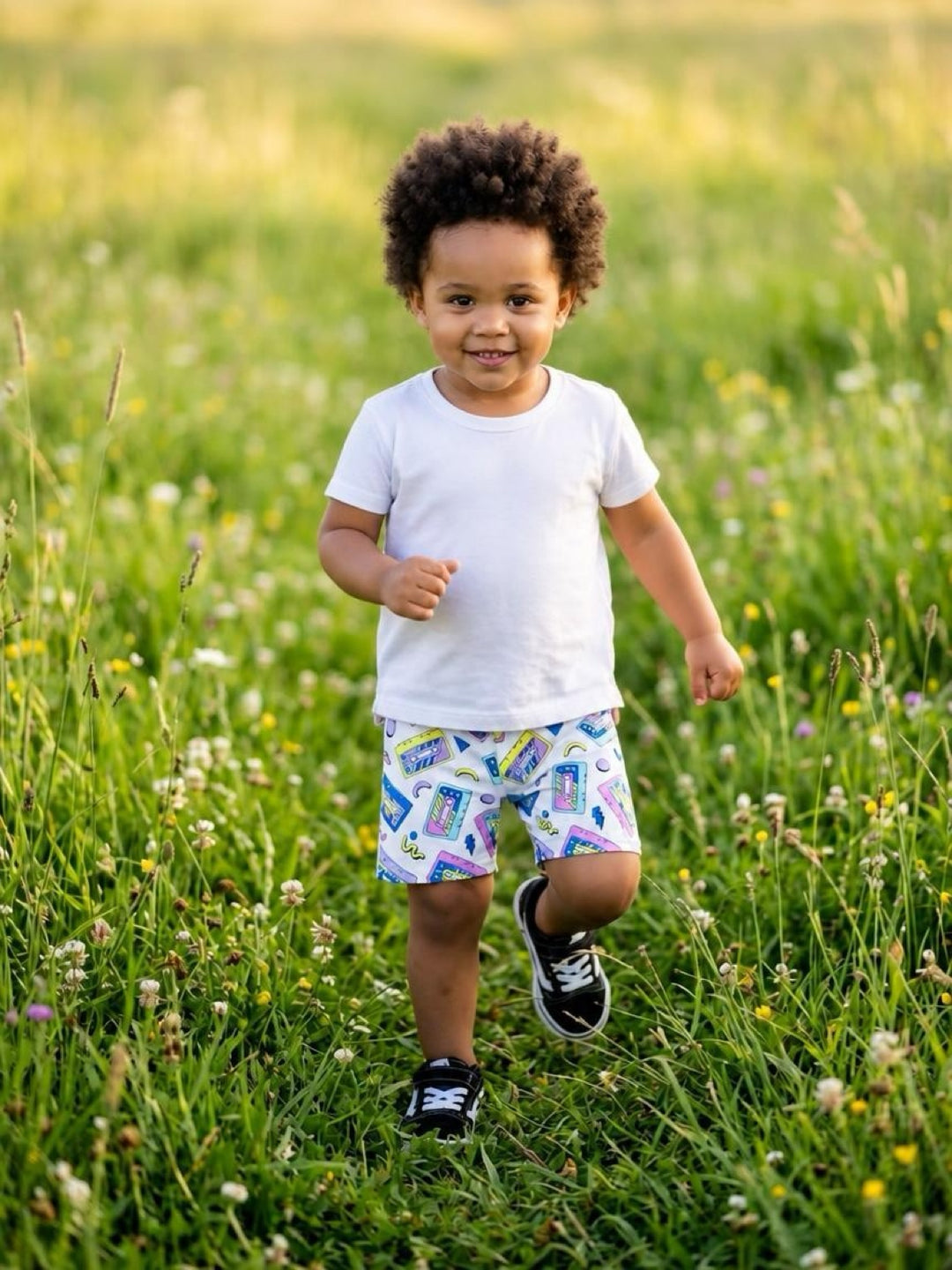 UV Glow Tape Cassettes Kids Shorts House of Happy Threads