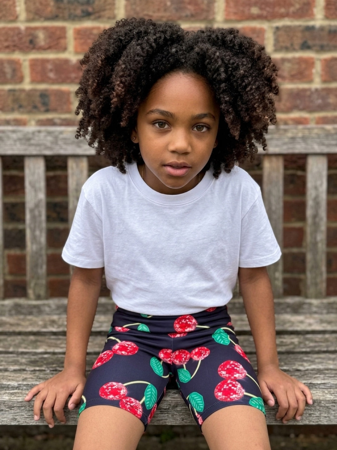 Red Disco Cherries (Jersey) Kids Shorts House of Happy Threads