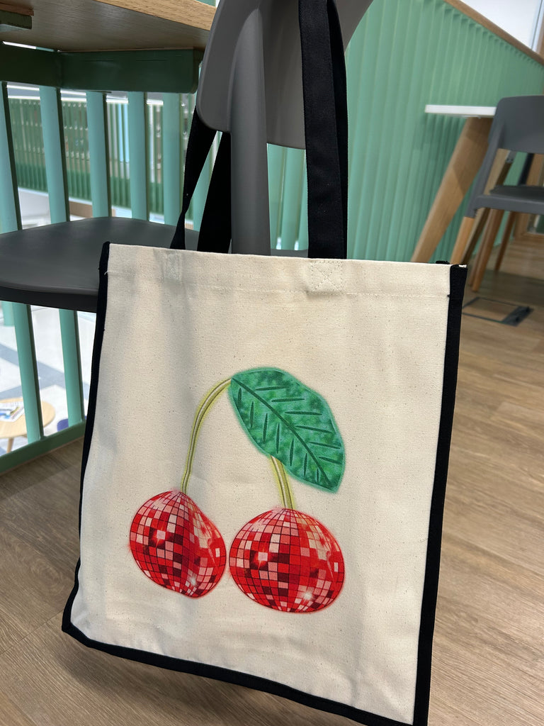 Red Cherry Disco Bag (Natural) House of Happy Threads