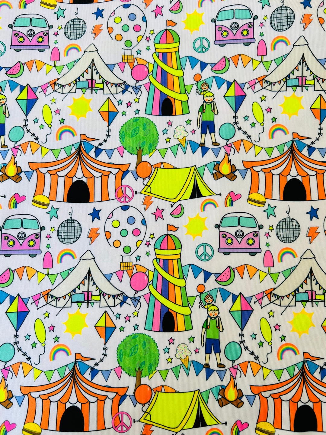 UV Glow White Festival Regular Top Co Ord House of Happy Threads