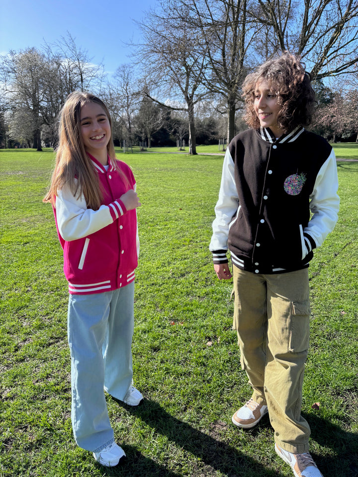 Kids Neon Disco Bomber Jacket - Pink House of Happy Threads
