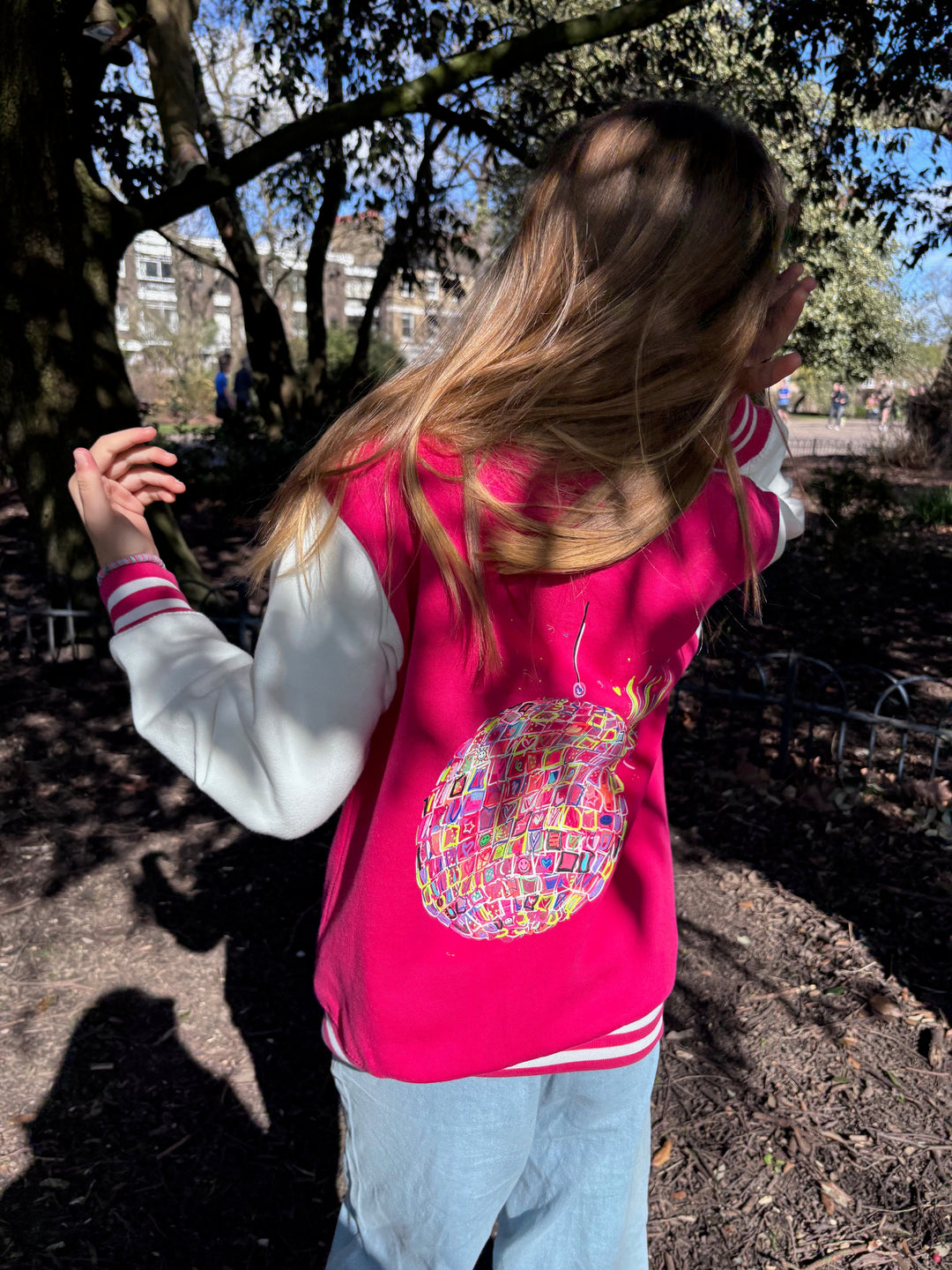 Kids Neon Disco Bomber Jacket - Pink House of Happy Threads