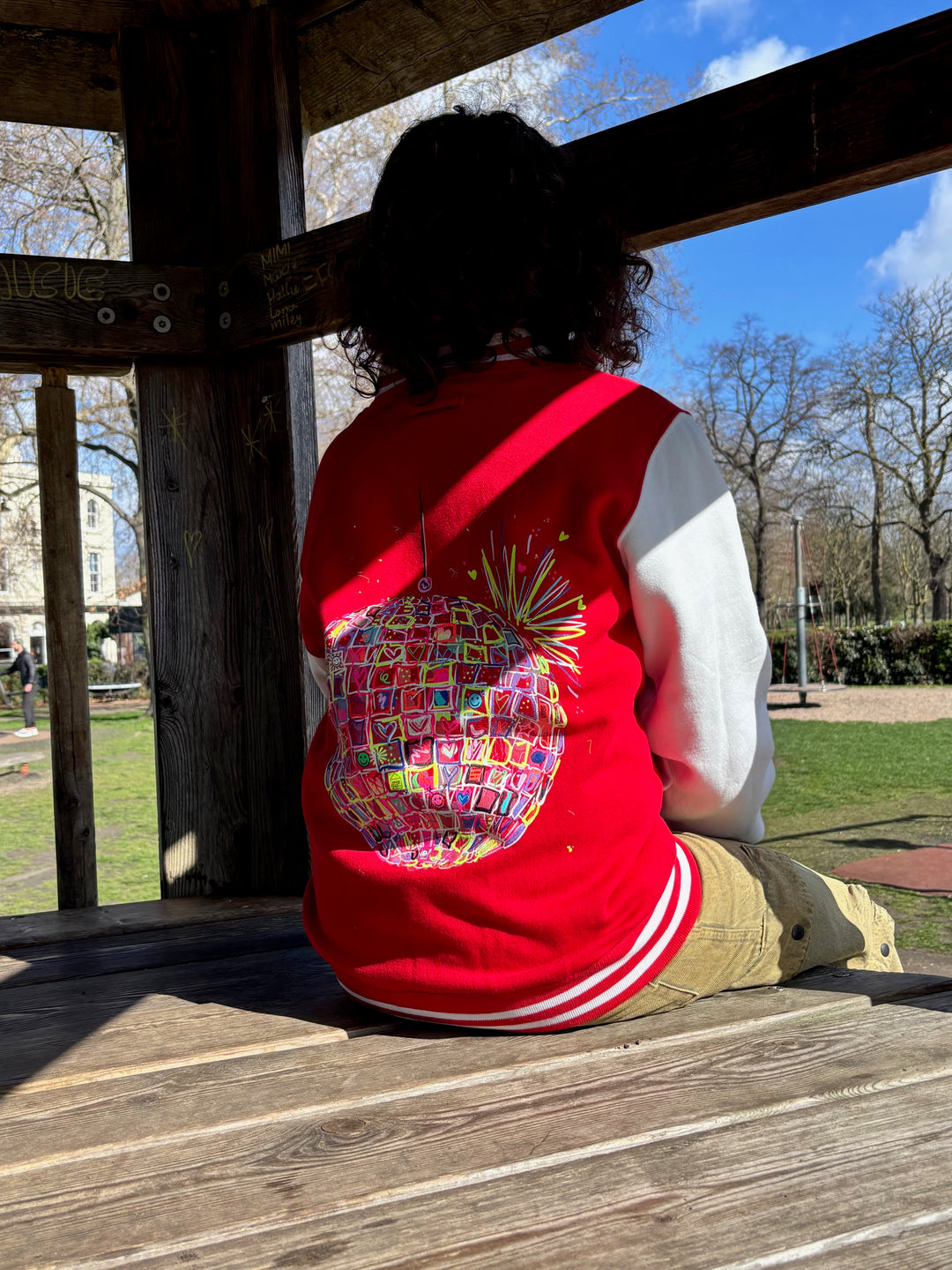 Kids Neon Disco Bomber Jacket - Red House of Happy Threads