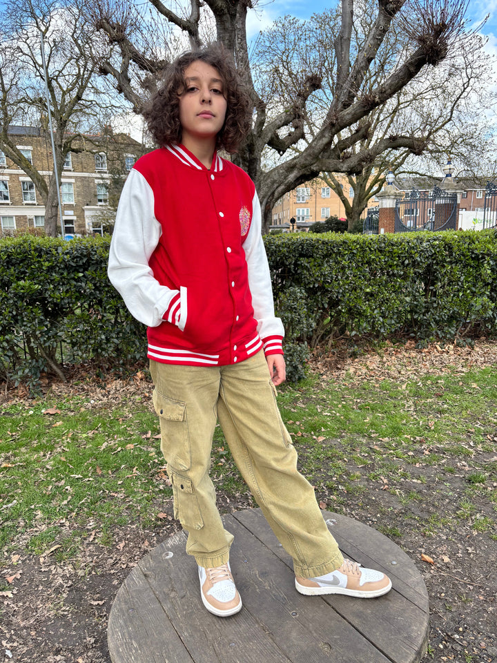 Kids Neon Disco Bomber Jacket - Red House of Happy Threads