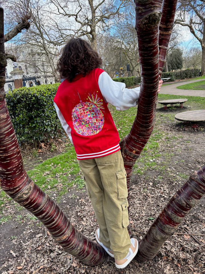 Kids Neon Disco Bomber Jacket - Red House of Happy Threads