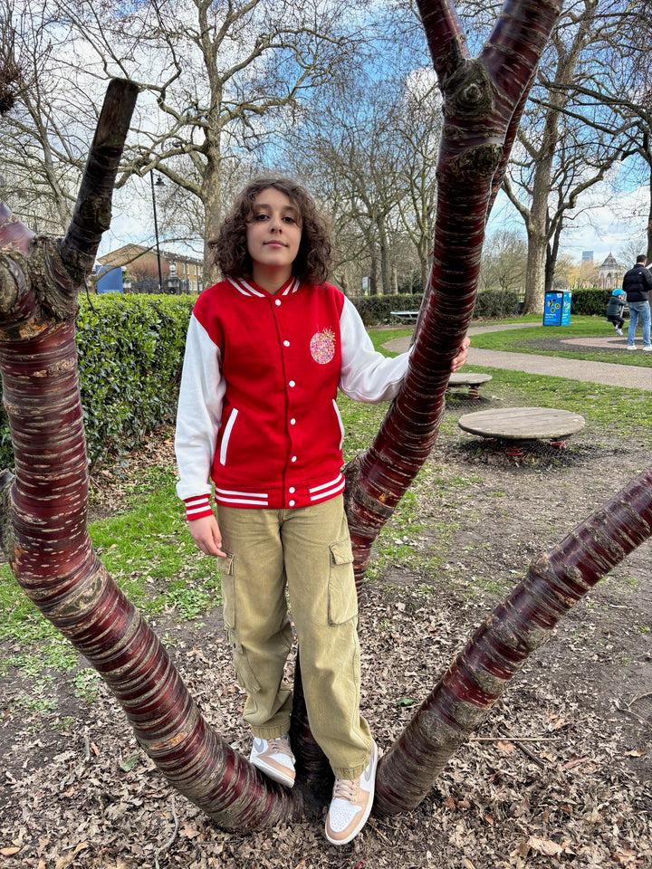 Kids Neon Disco Bomber Jacket - Red House of Happy Threads