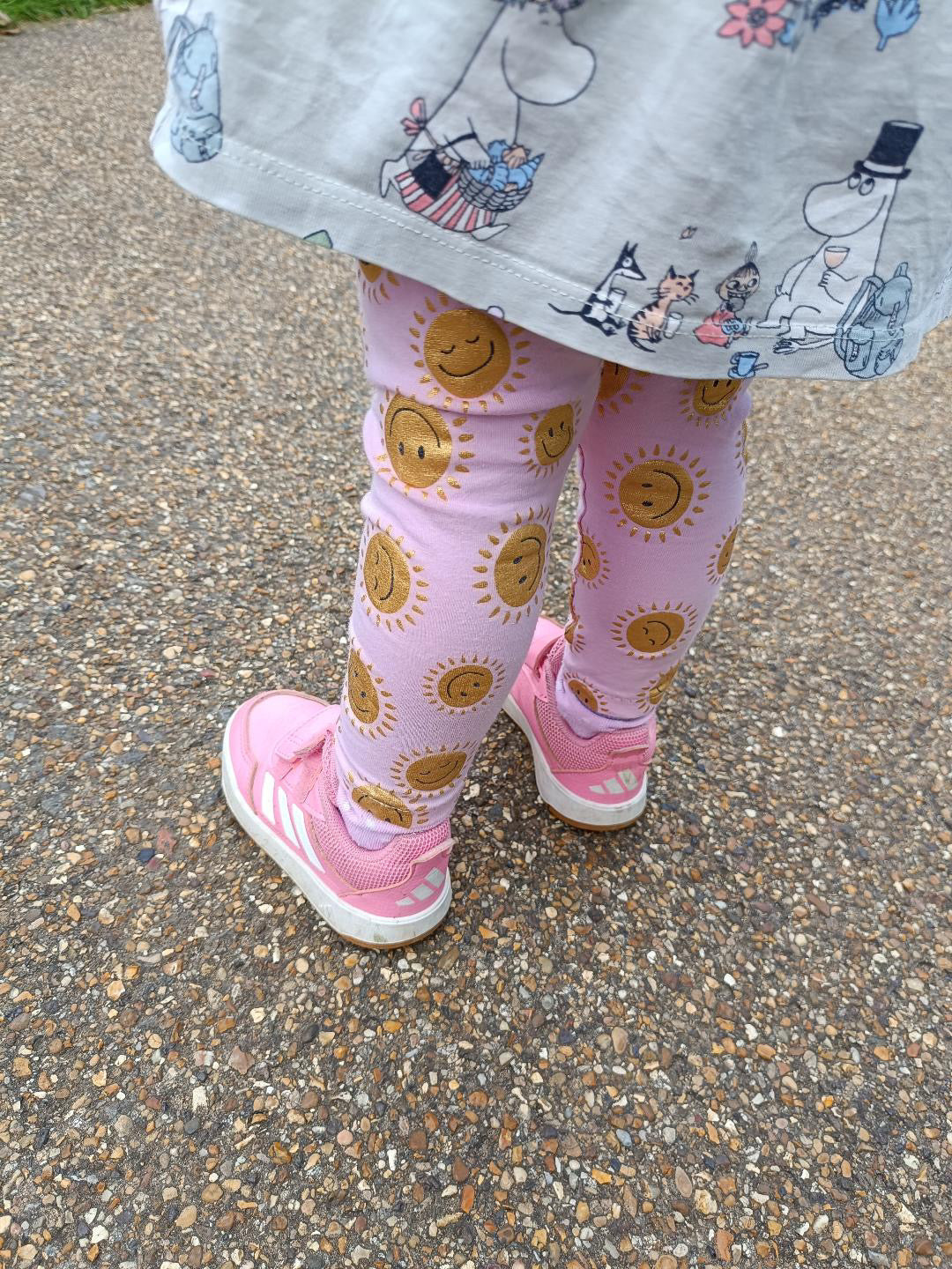 Gold Metallic Sunshine Leggings (Pink) House of Happy Threads