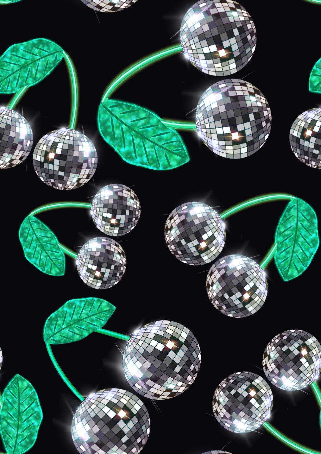 Silver Disco Cherries Tank Top (Crop) House of Happy Threads