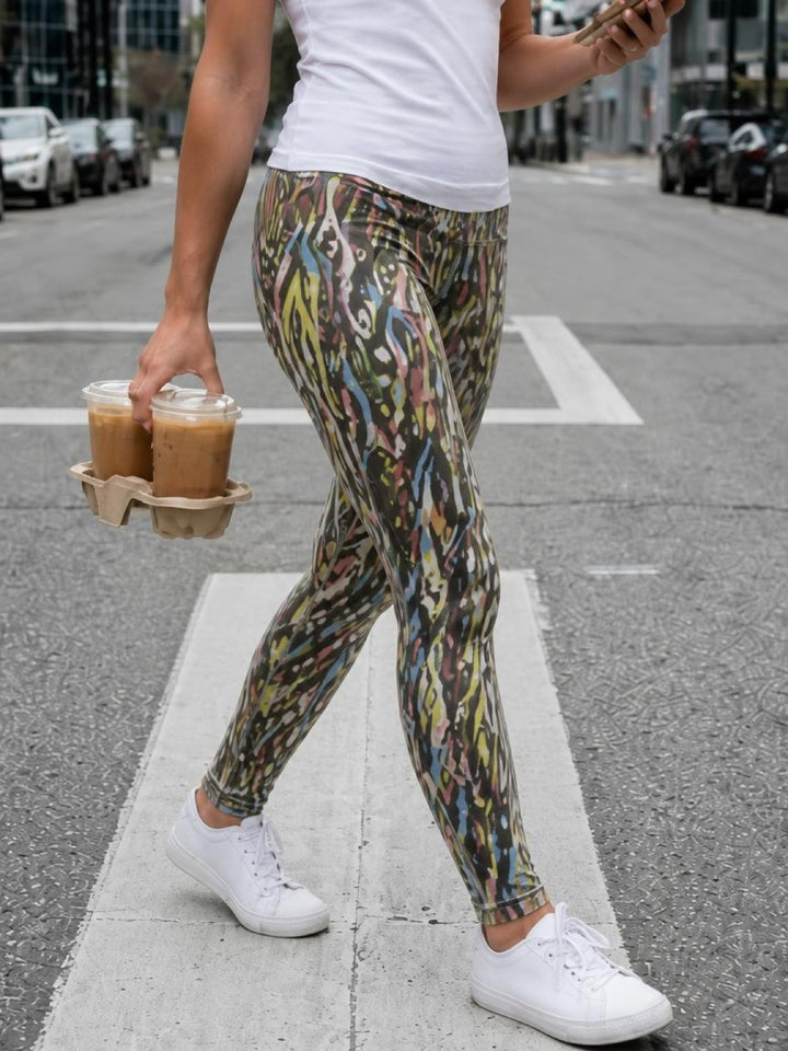 Zebra Stripe (Holographic) Adult Leggings House of Happy Threads