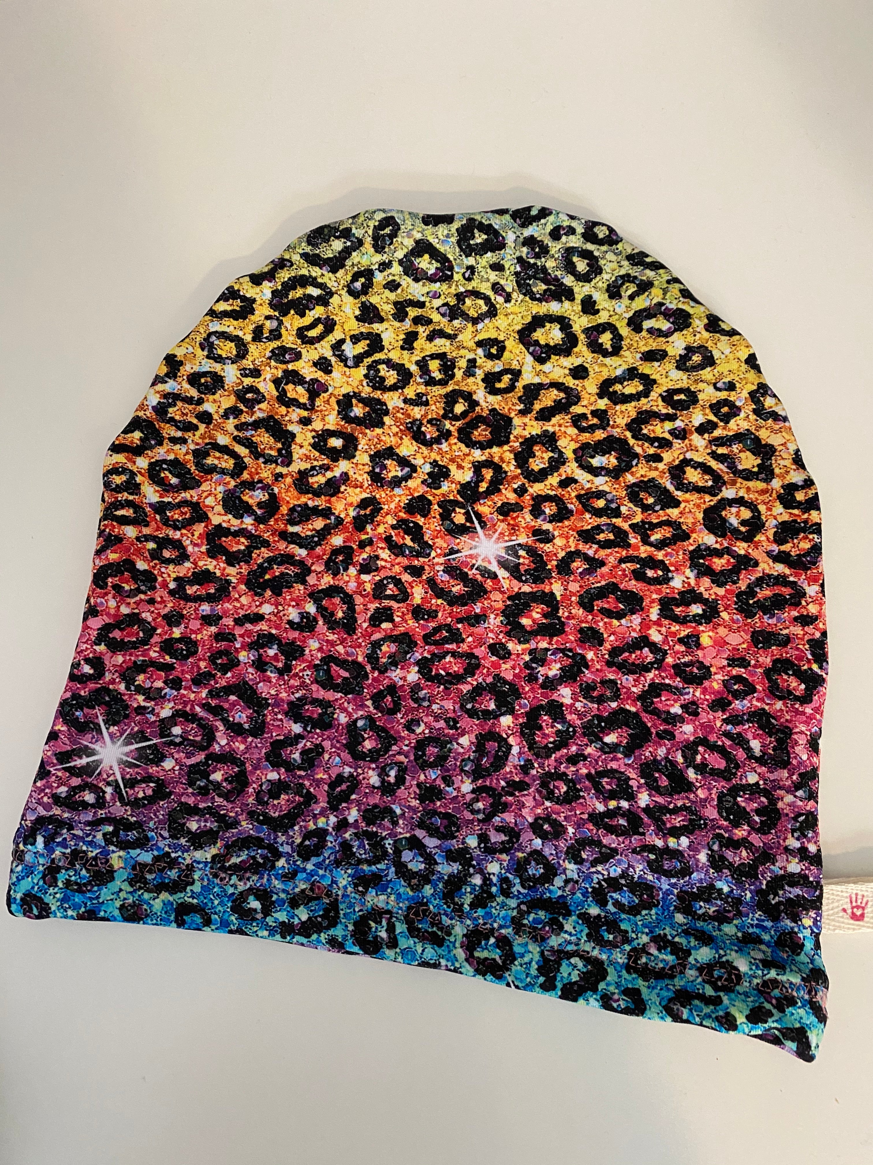 Glitzy Animal Print Reversable Beanie Hat